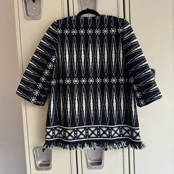 Tory Burch Black and White Patterned Jacket - Picture 3 of 6